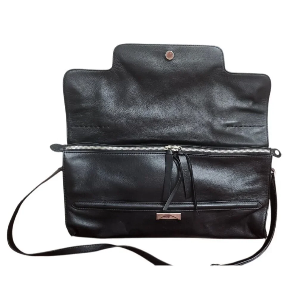 Zanellato Nina Tote Leather Shoulder Bag Satchel Minimalist Zip Compartments